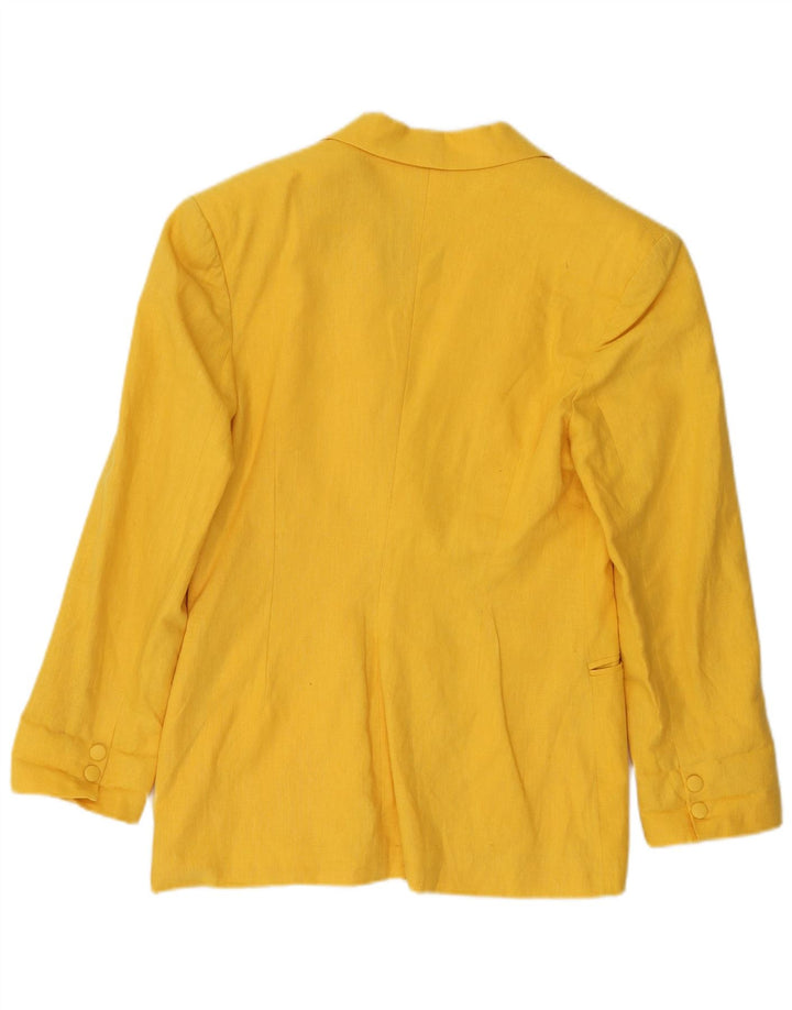 POP 84 Dame 2 Button Blazer Jacket UK 12 Medium Yellow Linen