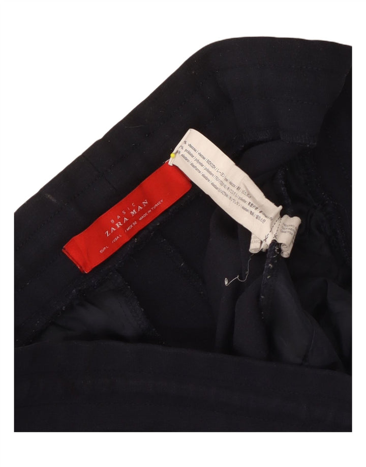 Zara Herre træningsdragt Bukser Joggers Large Navy Blue Viscose