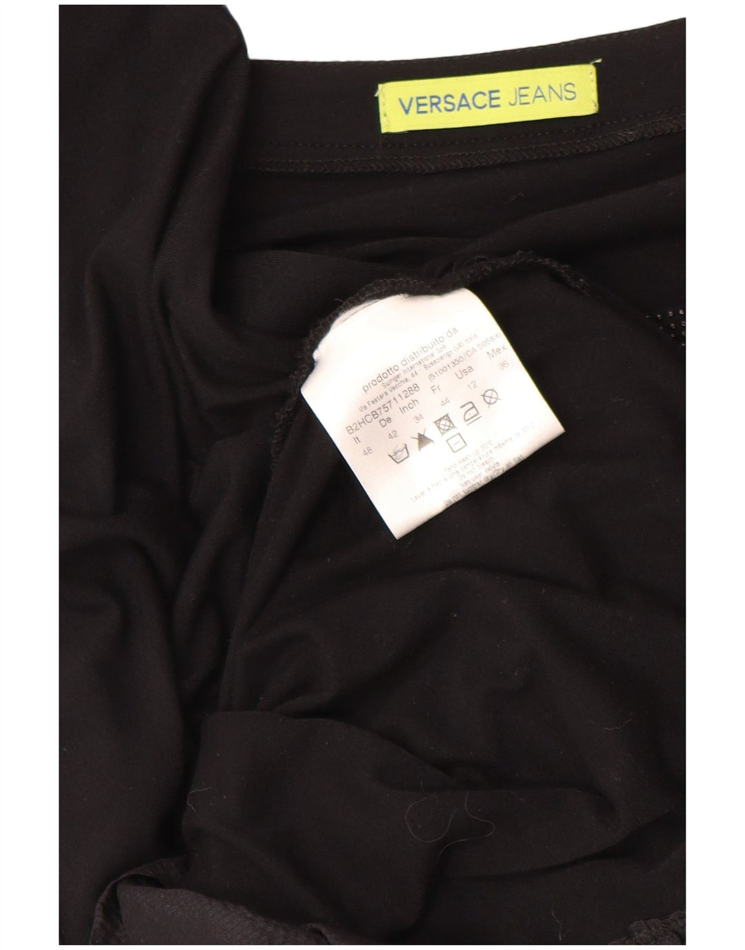 Versace Batwing Tunikakjole til kvinder IT 48 XL Sort viskose