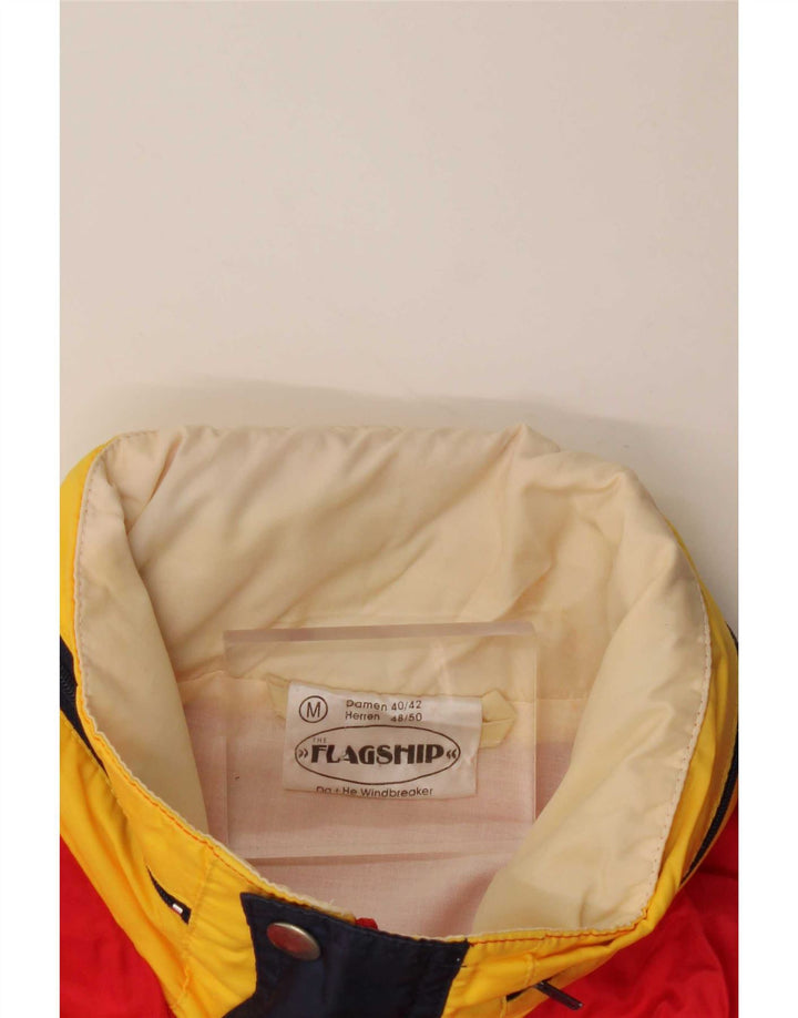Vintage Herre Pullover Windbreaker Jacket EU 48/50 Medium Rød Colourblock