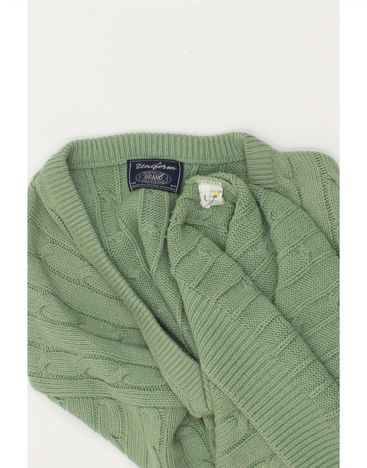 UNIFORM Herre V-hals sweater Stor grøn akryl