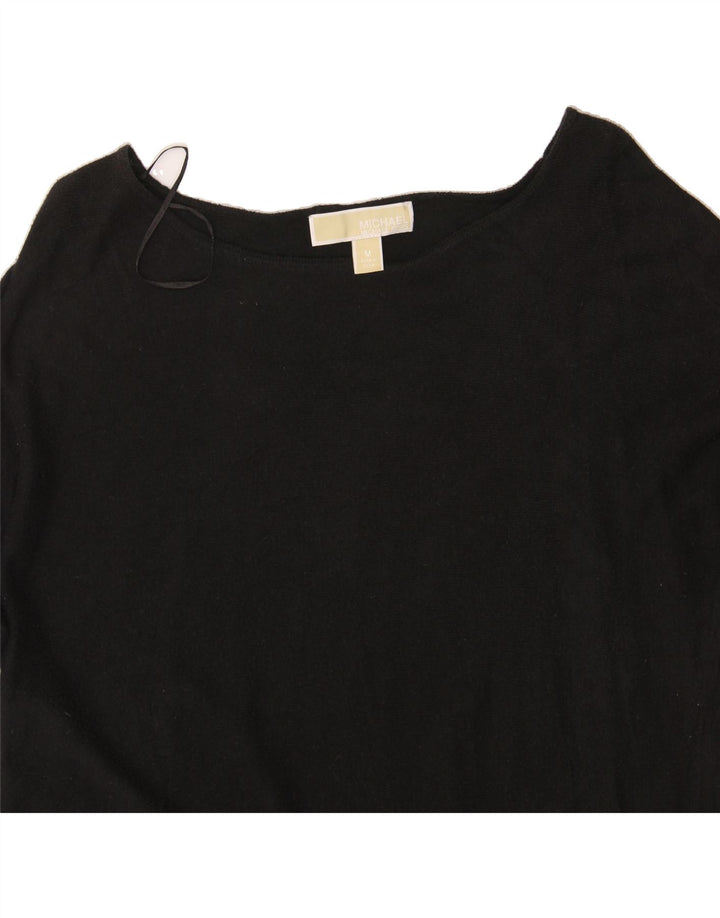 MICHAEL KORS Womens Longline Boat Neck Jumper Sweater UK 14 Medium Black Vintage Michael Kors and Second-Hand Michael Kors from Messina Hembry 