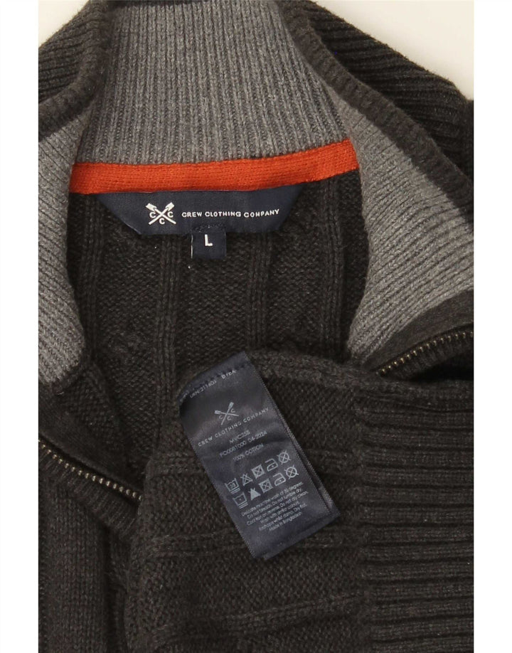 J. Crew Herre Zip Neck Jumper Sweater Stor Grå Bomuld