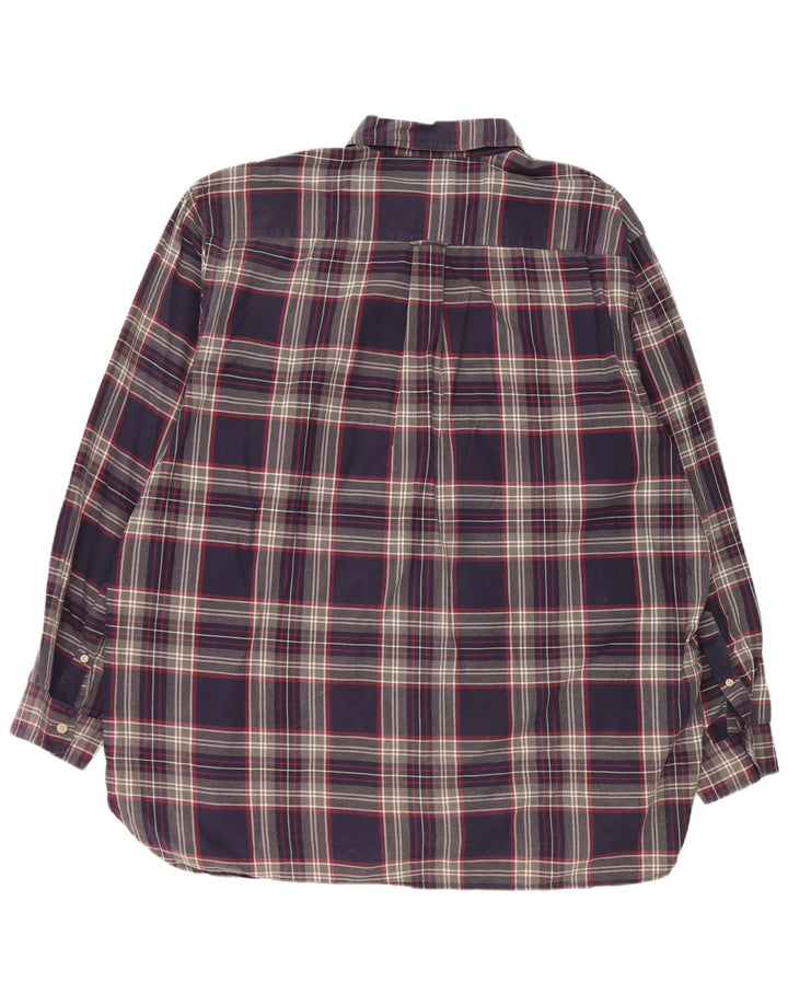 Nautica herre flannelskjorte 2XL marineblå ternet bomuld