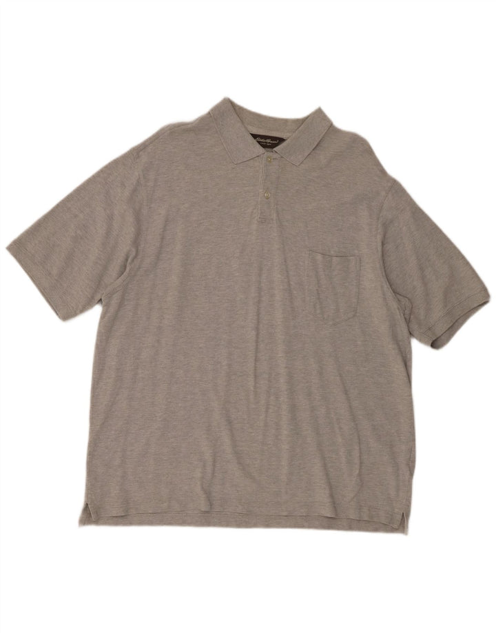 Eddie Bauer herre poloshirt XL grå bomuld