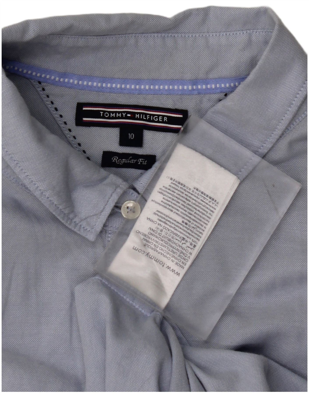 TOMMY HILFIGER Dame Regular Fit skjorte US 10 Large Blue Cotton
