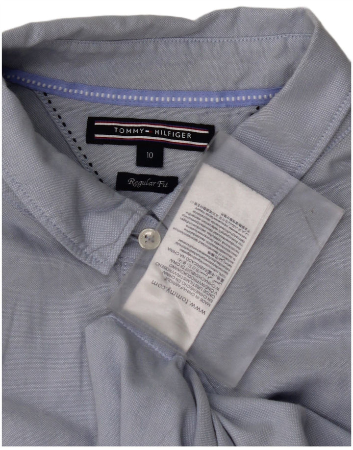 TOMMY HILFIGER Dame Regular Fit skjorte US 10 Large Blue Cotton