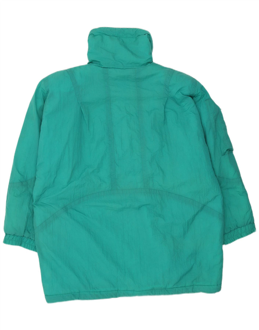 Vintage oversize polstret frakke til kvinder EU 46 XL Grøn nylon