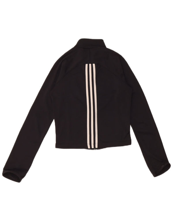Adidas Womens Crop træningsdragt Topjakke UK 10 Small Black Polyester
