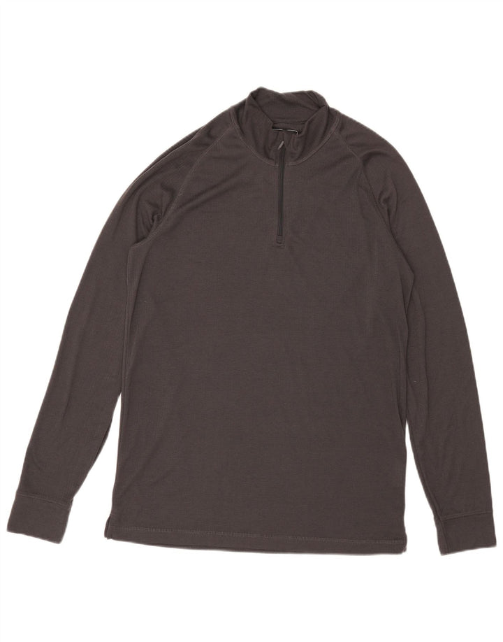 Mountain Warehouse Herre Zip Neck Pullover Træningsdragt Top Stor Grå