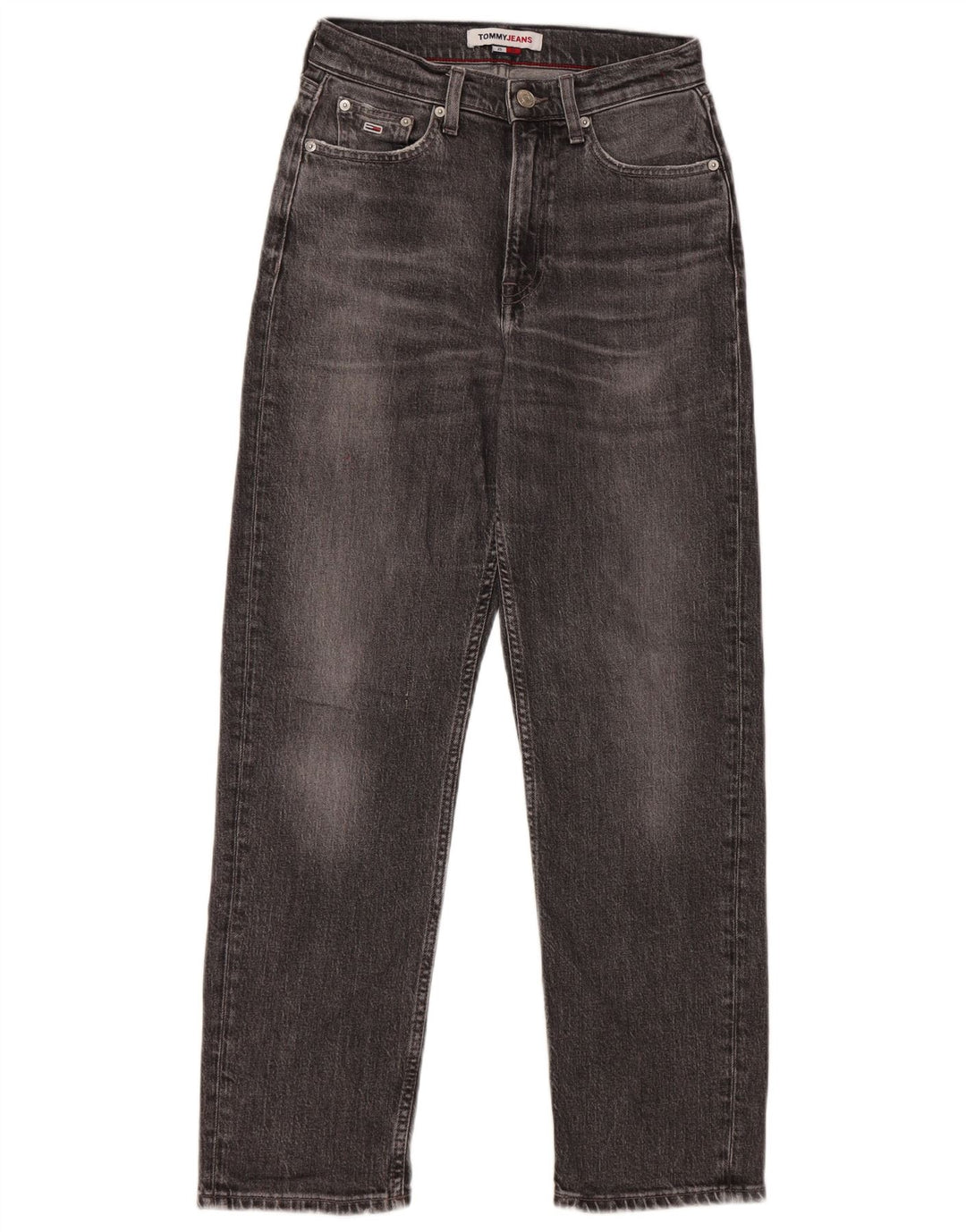 TOMMY HILFIGER Dame Harper Højtaljede lige jeans W25 L27 Grå Bomuld