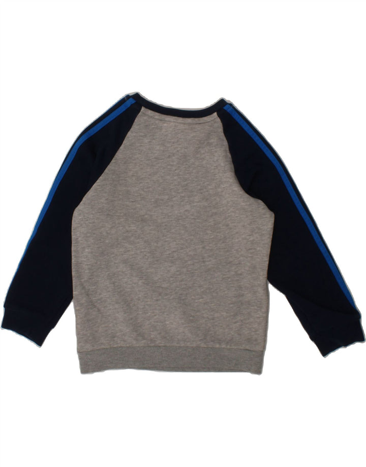 ADIDAS Boys Sweatshirt Jumper 3-4 Years Grey Colourblock Cotton Vintage Adidas and Second-Hand Adidas from Messina Hembry 