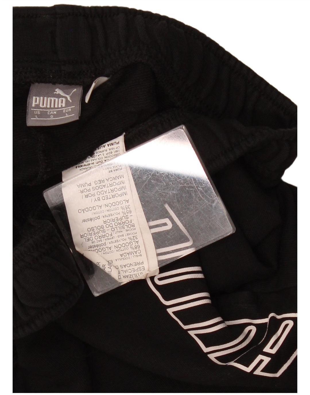 PUMA grafiske sportsshorts til kvinder UK 14 Large Black Polyester