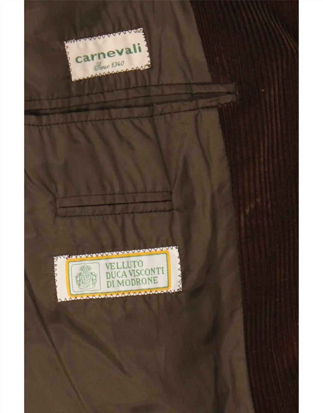Velluto Duca Visconti Herre 3-knaps blazerjakke IT 48 Medium Brun