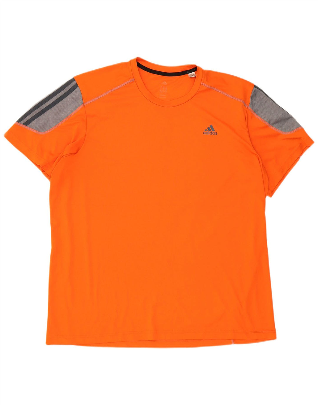 ADIDAS Herre Climalite T-Shirt Top 2XL Orange Colourblock Polyester