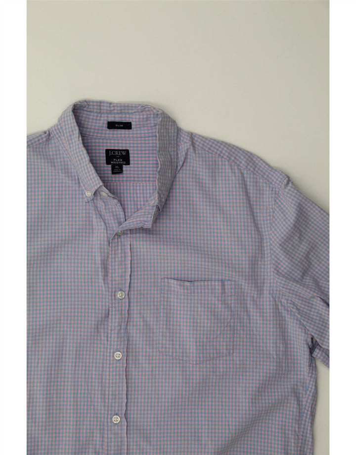 J. CREW Mens Flex Slim Shirt XL Blue Gingham Cotton Vintage J. Crew and Second-Hand J. Crew from Messina Hembry 