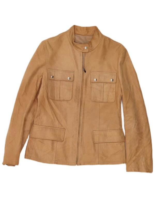 Conbipel Dame Læderjakke IT 44 Medium Beige Læder