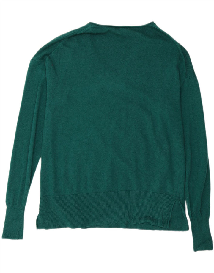 J. CREW Womens V-Neck Jumper Sweater UK 14 Medium Green Wool Vintage J. Crew and Second-Hand J. Crew from Messina Hembry 