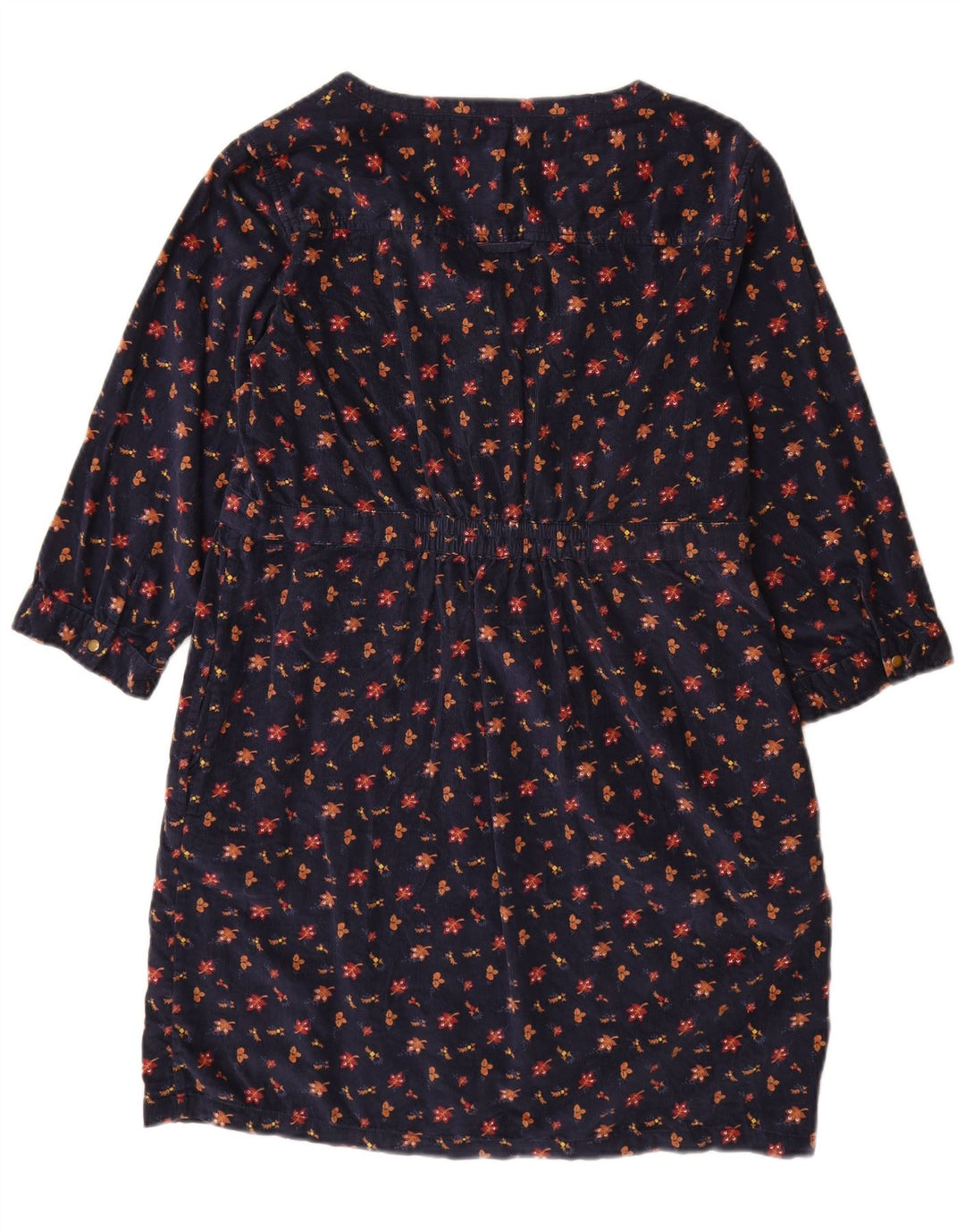Fat Face Dame 3/4 Ærm Shift Dress UK 14 Medium Navy Blue Floral