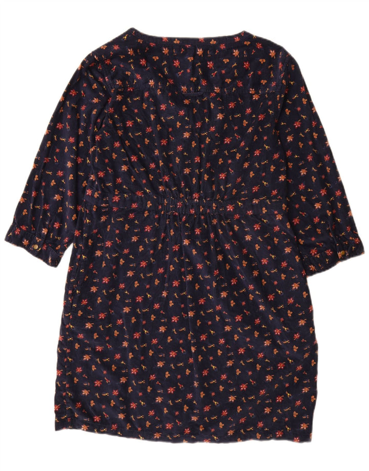Fat Face Dame 3/4 Ærm Shift Dress UK 14 Medium Navy Blue Floral