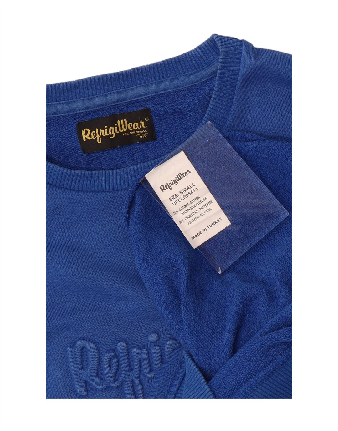 Refrigiwear Herre Grafisk Sweatshirt Jumper Lille Blå Bomuld