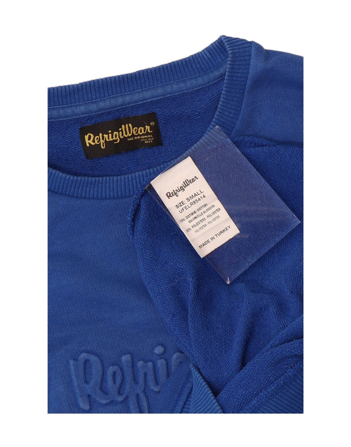 Refrigiwear Herre Grafisk Sweatshirt Jumper Lille Blå Bomuld