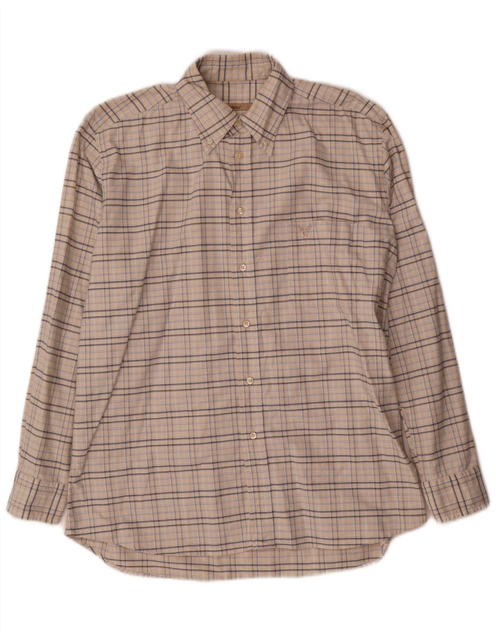 Avirex Herre Flanelskjorte Medium Beige Ternet Bomuld