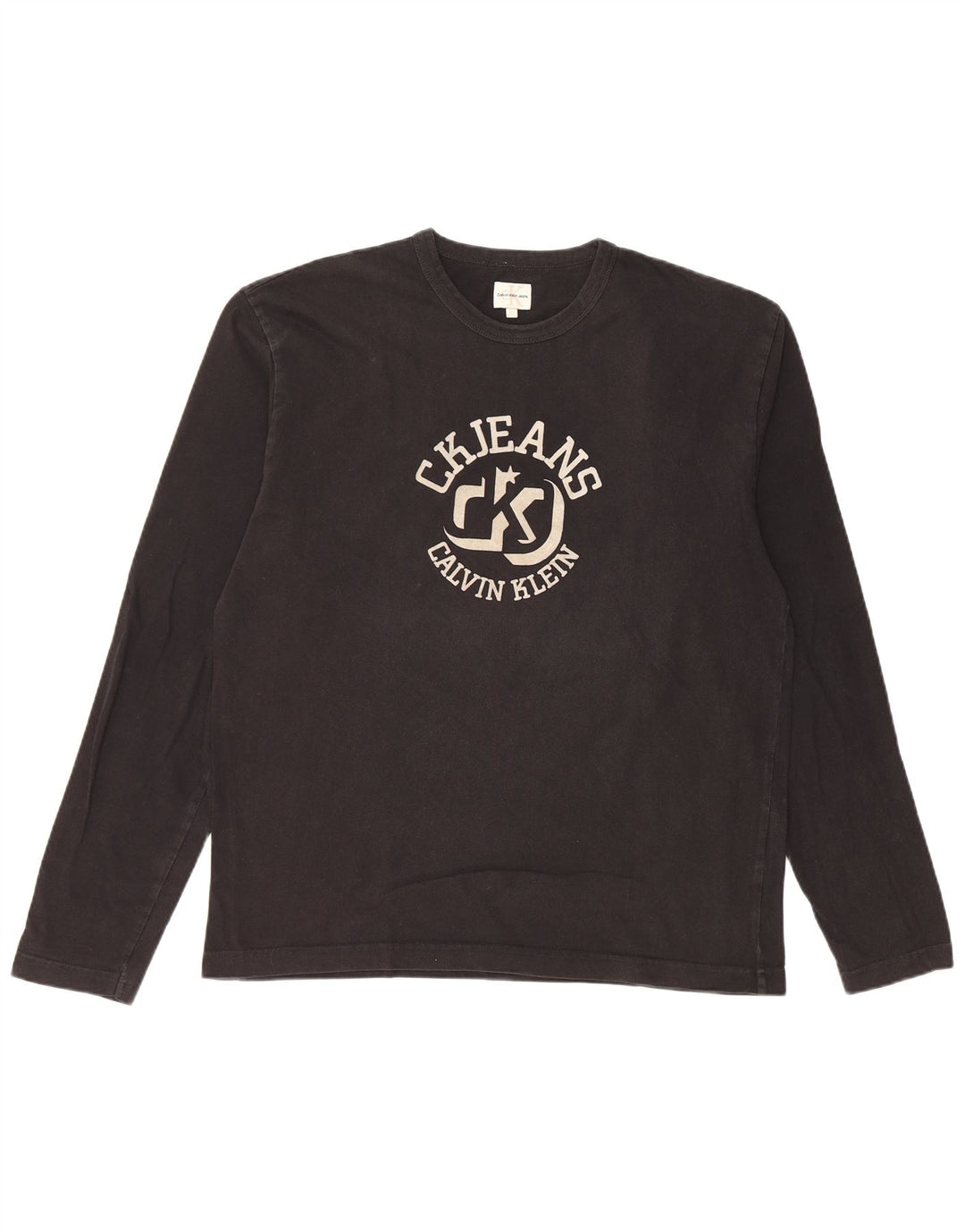 Calvin Klein Jeans Herre Grafisk Top Langærmet Stor Sort Bomuld