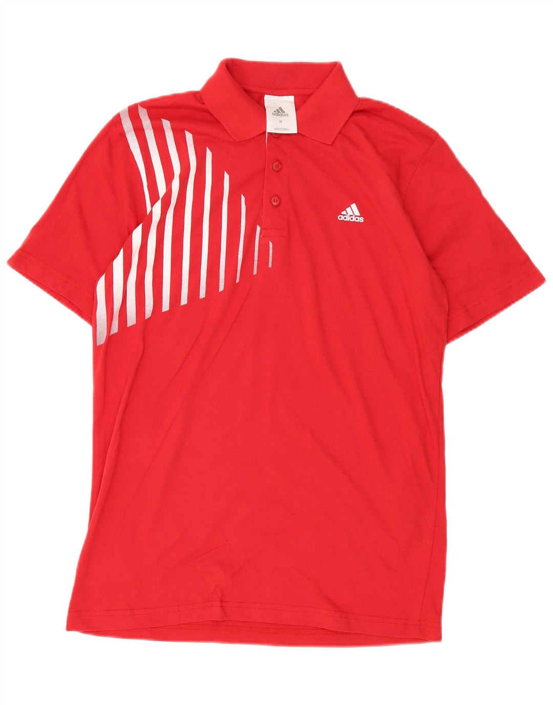 Adidas herre poloshirt Medium rødstribet bomuld