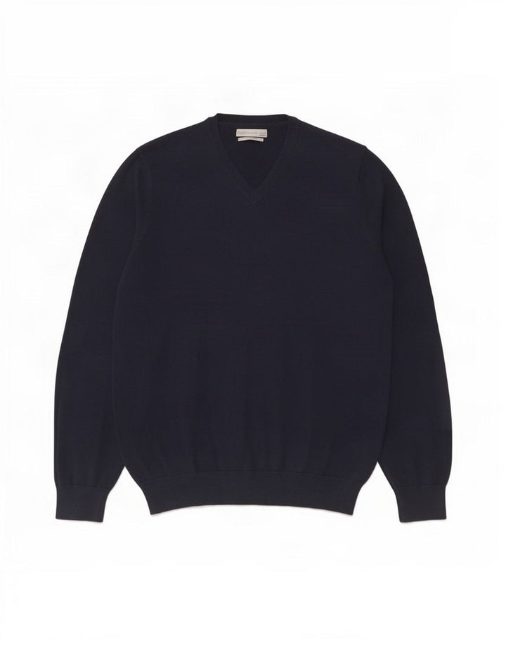Marks & Spencer Herre V-hals sweater Stor marineblå bomuld