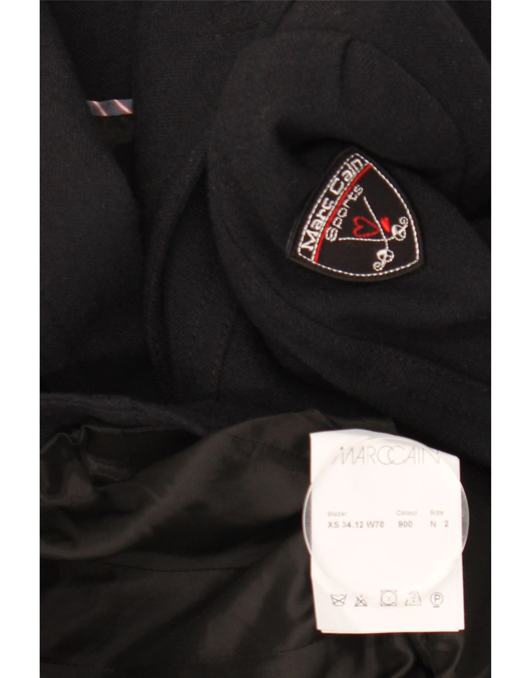 Marc Cain Dame 3-knaps blazerjakke UK 6 XS Sort Uld