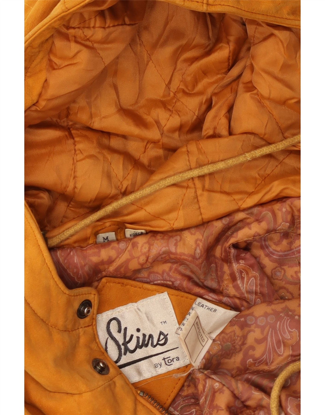 Vintage herre hætte ruskindsjakke UK 38 medium brunt læder