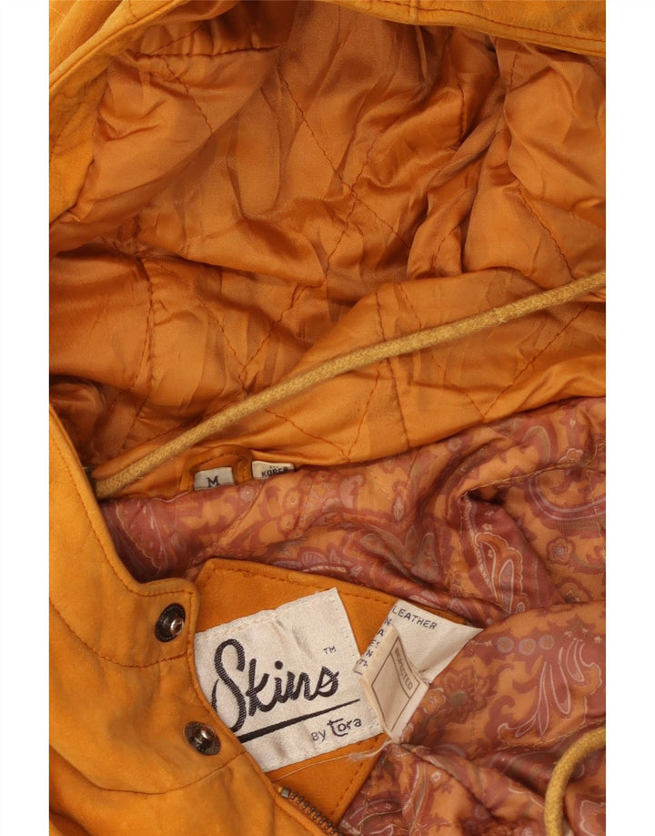 Vintage herre hætte ruskindsjakke UK 38 medium brunt læder
