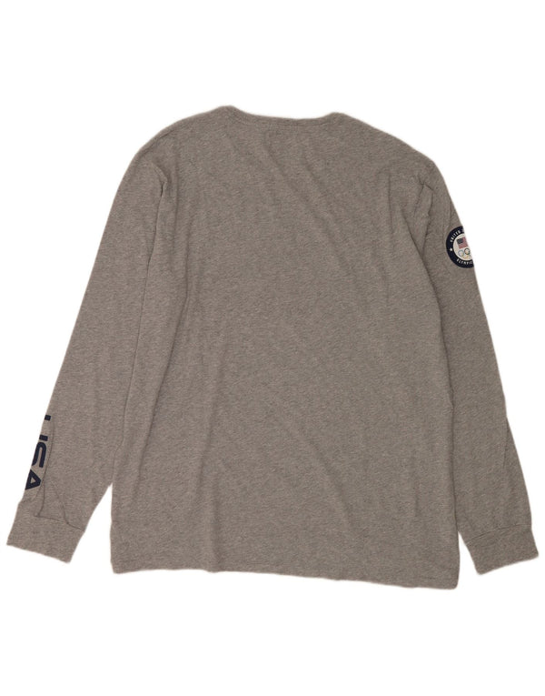 Polo Ralph Lauren Herre Grafisk Top Langærmet XL Grå Flecked Bomuld