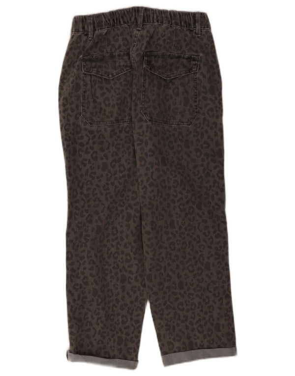 Marks & Spencer Womens Cropped Jeans UK 10 Small W28 L21 Grey Animal Print