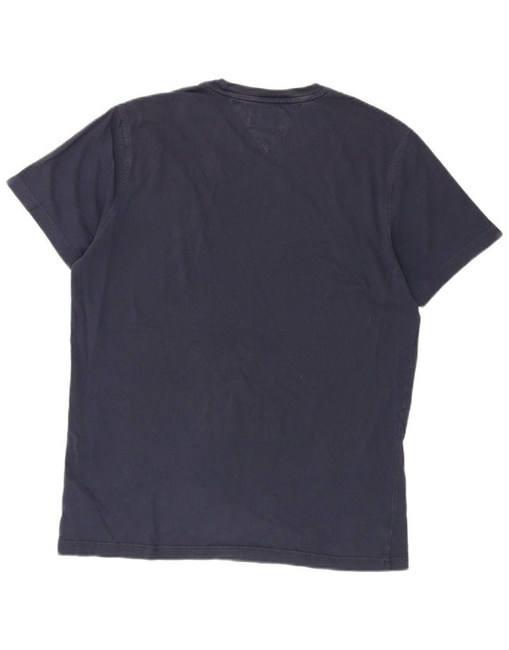 Tommy Hilfiger Herre T-Shirt Top Stor Marineblå Bomuld