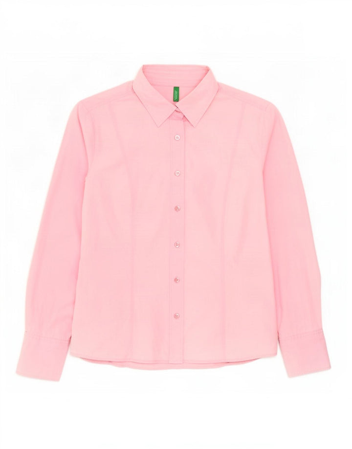 Benetton Dameskjorte UK 14 Medium Pink Bomuld