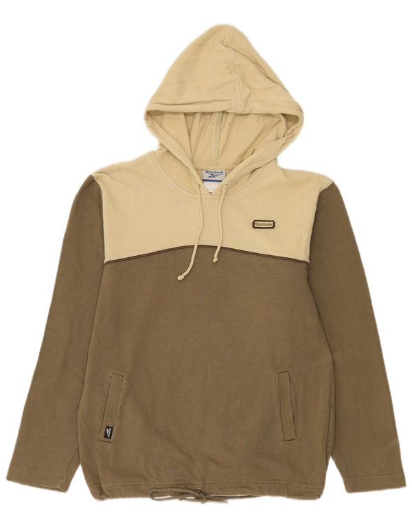 Reebok Dame Hættetrøje Jumper UK 12 Medium Khaki Colourblock Bomuld