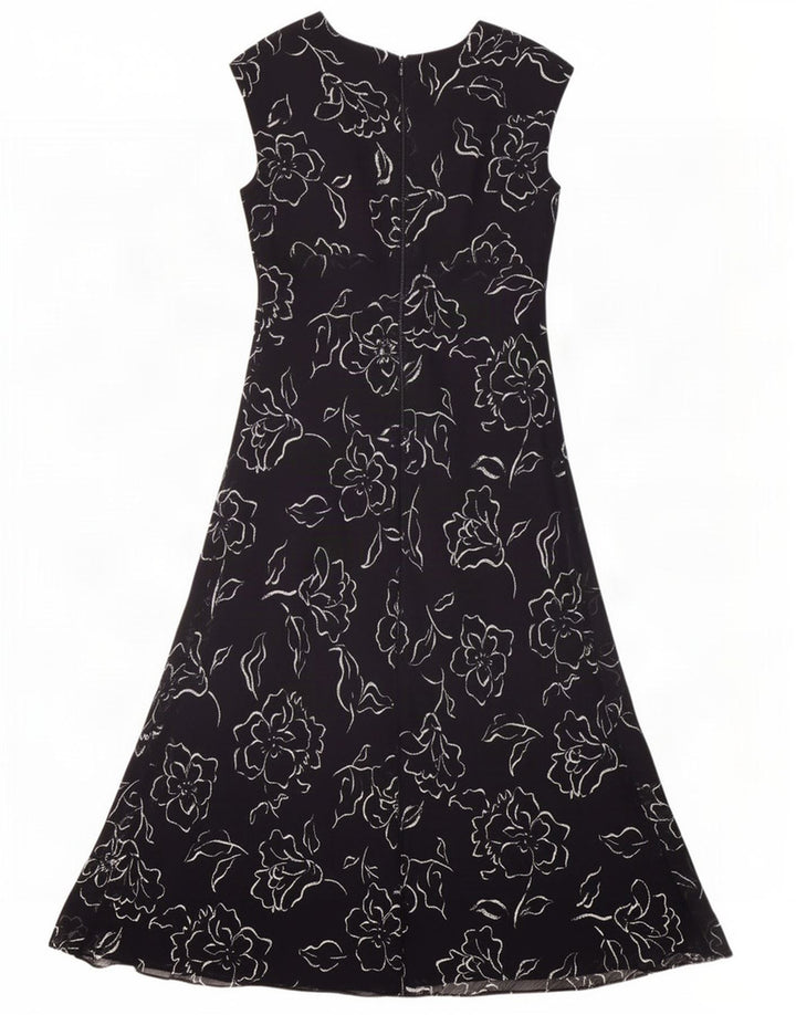 Chaps Dame ærmeløs Maxikjole US 4 Small Black Floral Polyester