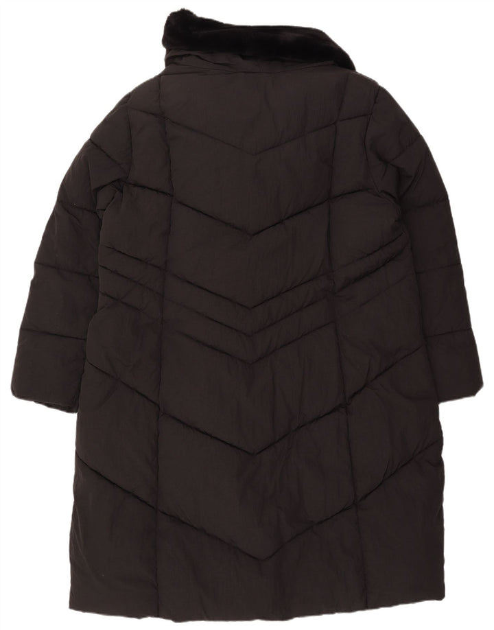 MONSOON Womens Polstret Frakke UK 18 XL Sort Nylon