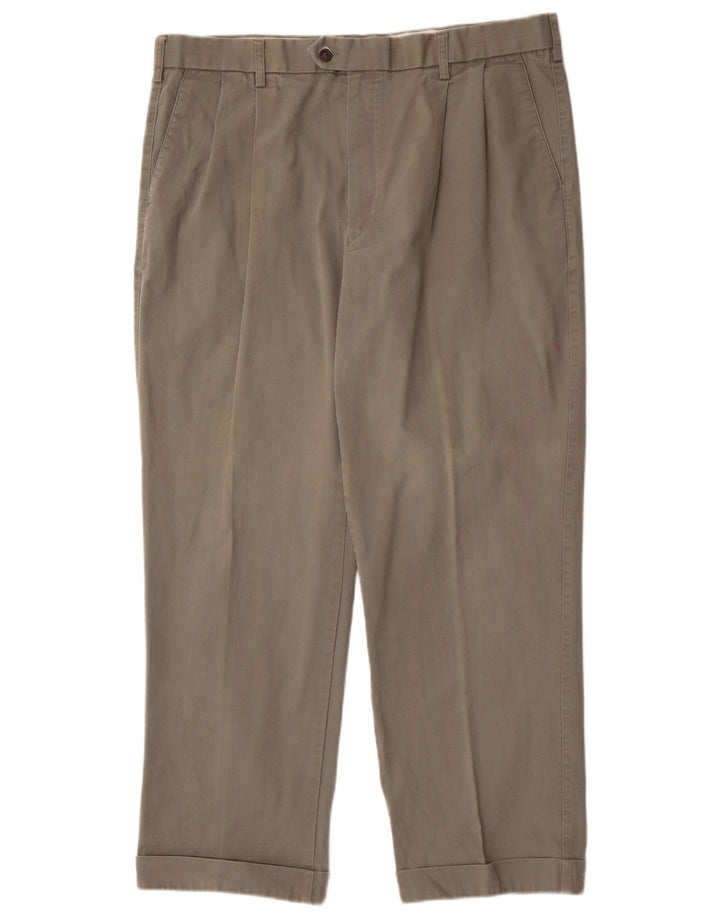 Marks & Spencer Herre Pegged Suit Bukser W40 L31 Khaki Bomuld