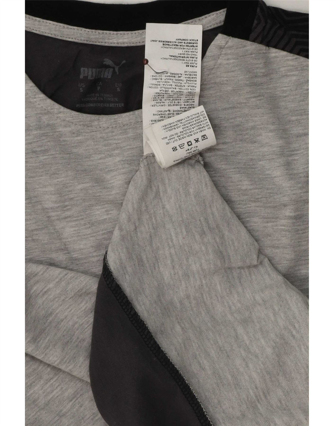 Puma Herre T-Shirt Top Lille Grå Geometrisk Bomuld