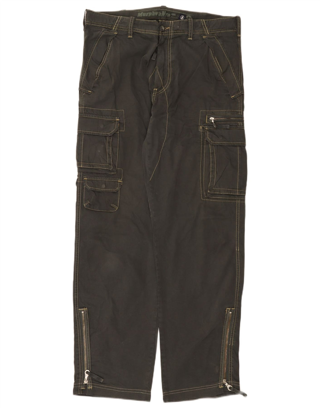 Murphy & Nye Herre Loose Fit Cargo Bukser W34 L33 Grå Bomuld