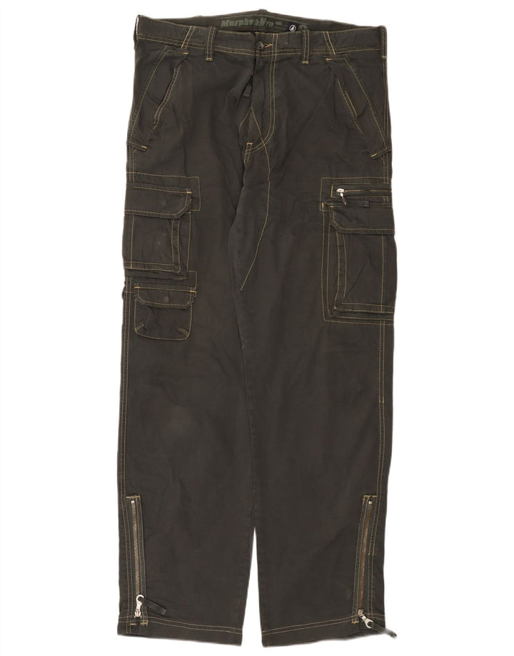 Murphy & Nye Herre Loose Fit Cargo Bukser W34 L33 Grå Bomuld