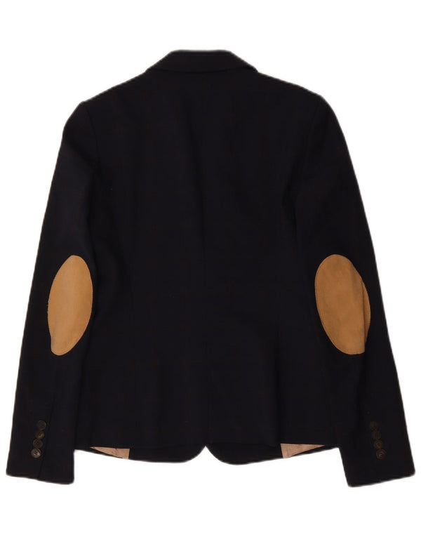 Zara Dame 1-knaps blazerjakke UK 6 XS marineblå polyester