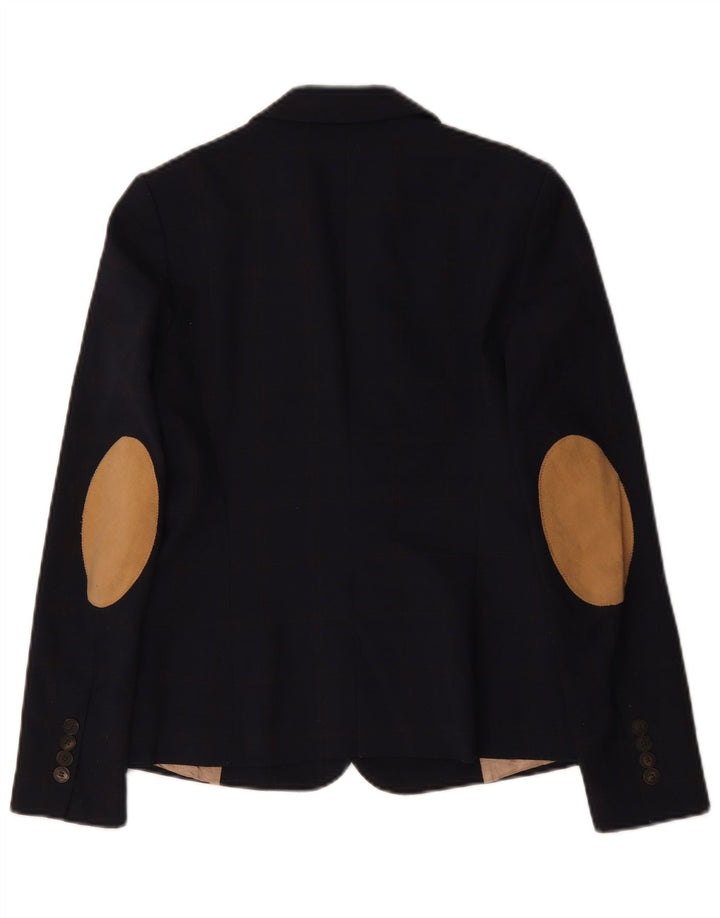 Zara Dame 1-knaps blazerjakke UK 6 XS marineblå polyester