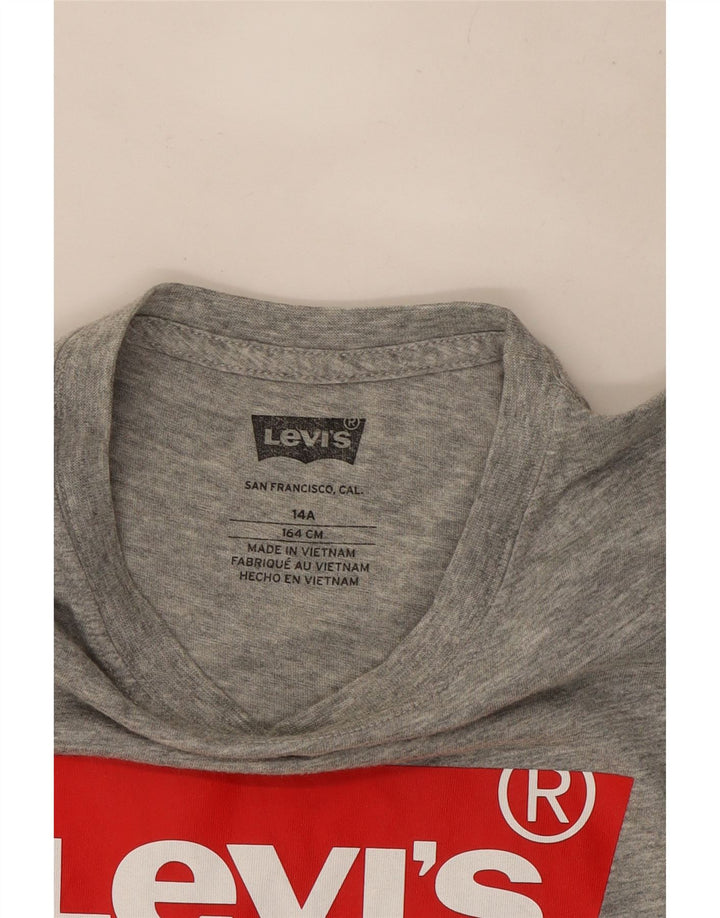 Levi's Boys Grafisk T-Shirt Top 13-14 år Grå Flecked