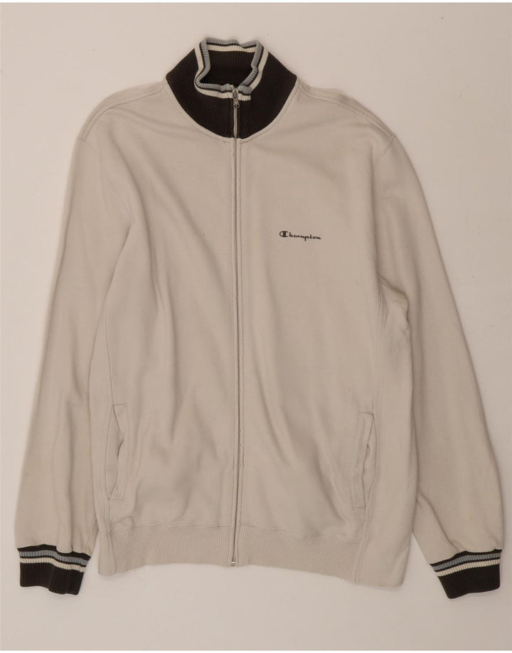 CHAMPION Mens Tracksuit Top Jacket 2XL White Colourblock Vintage Champion and Second-Hand Champion from Messina Hembry 