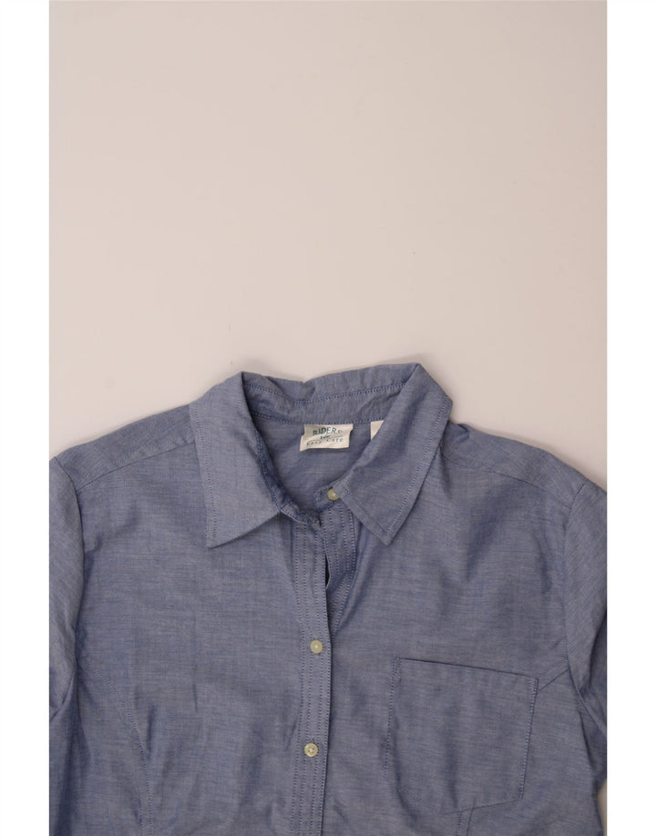 LEE Womens Easy Care Shirt UK 14 Medium Blue Cotton Vintage Lee and Second-Hand Lee from Messina Hembry 