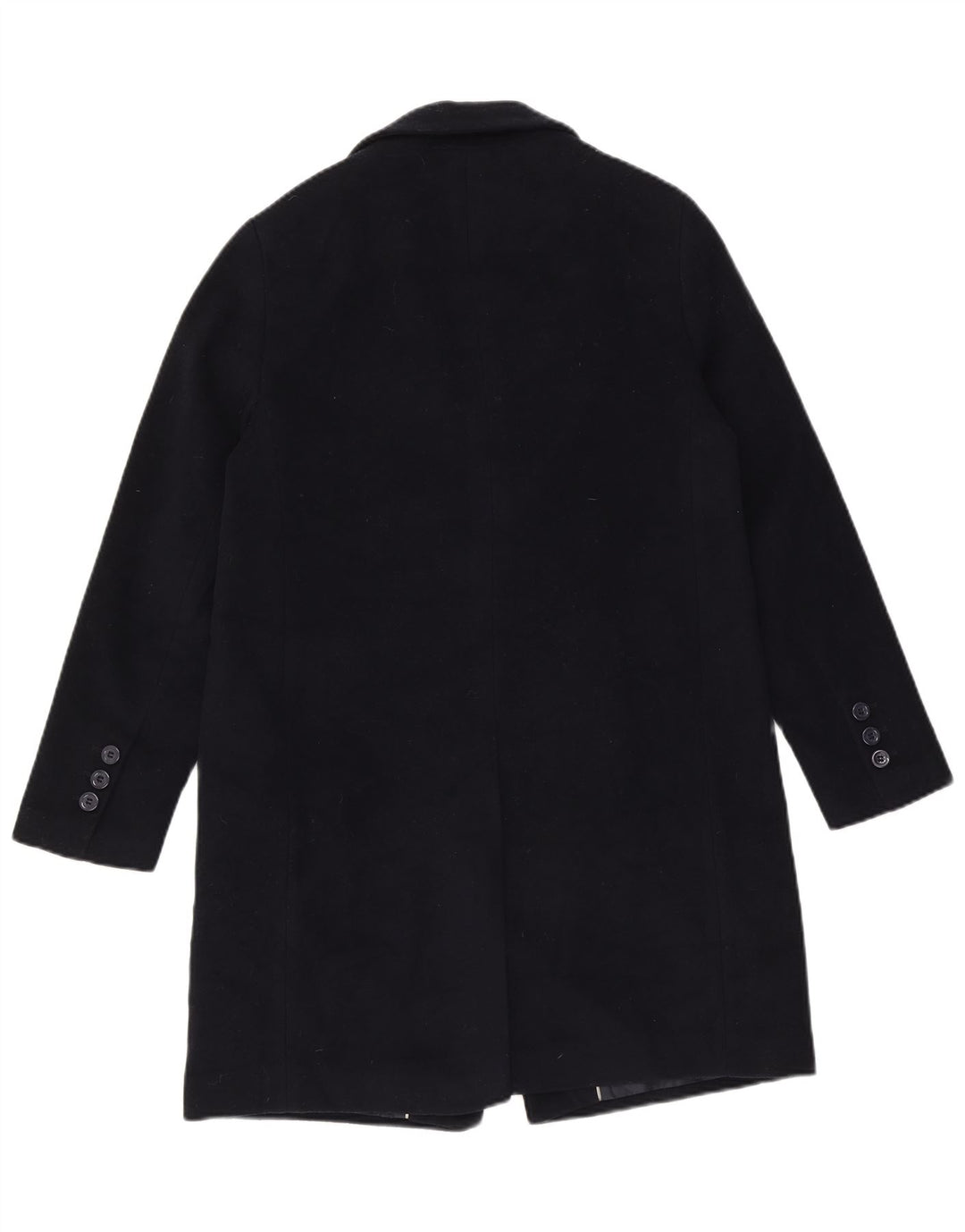 Zara Dame Overfrakke UK 12 Medium Navy Blue Uld